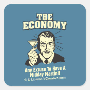 Sticker Carré L'économie : Martini de midi