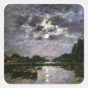 Sticker Carré L'effet de la lune, 1891 (huile sur la toile)