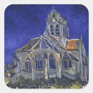 Sticker Carré L'église d'Auvers par Vincent van Gogh
