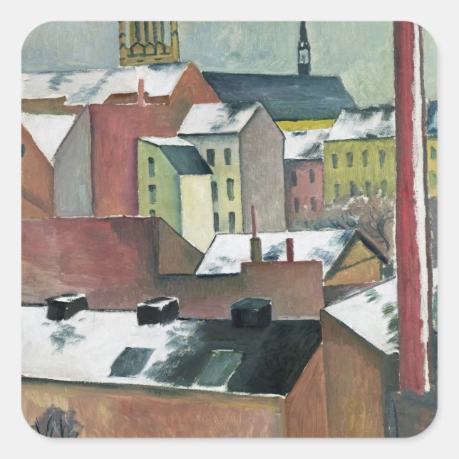 Sticker Carré L'église Sainte-Marie à Bonn en Neige, 1911 (Devant)