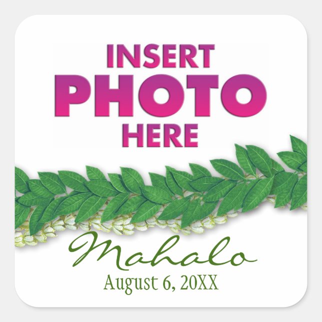 Sticker Carré lei hawaïen (Devant)