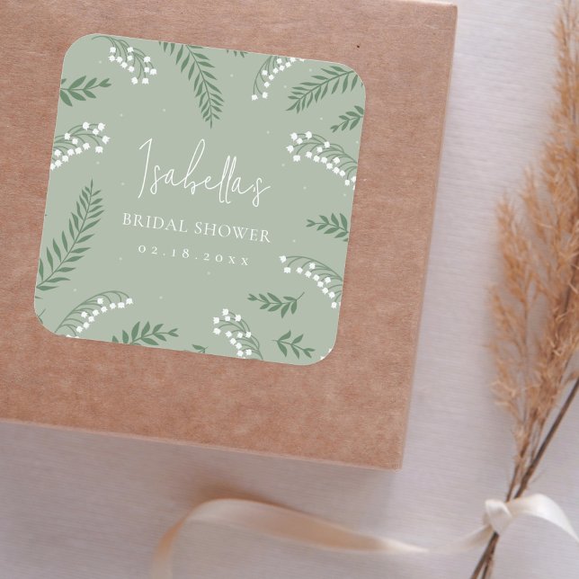 Sticker Carré L'élégant jardin de muguet Shower de mariage (Créateur téléchargé)
