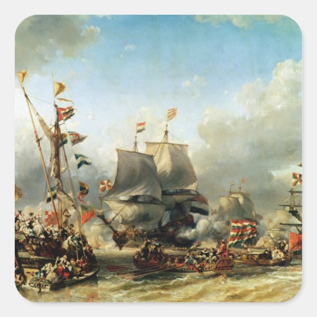 Sticker Carré L'embarquement de Ruyter et William de Witt (Devant)