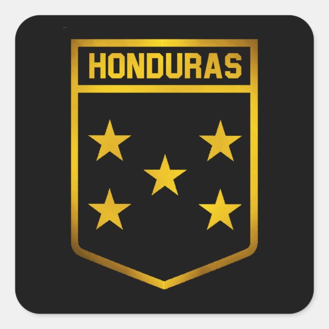 Sticker Carré L'emblème du Honduras (Devant)