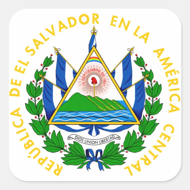 Sticker Carré l'emblème du salvador (Devant)