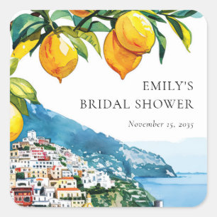 Sticker Carré Lemon Citrus Amalfi Coast Enterrement de Vie de Je