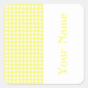 Sticker Carré Lemonade Modern Houndstooth avec nom