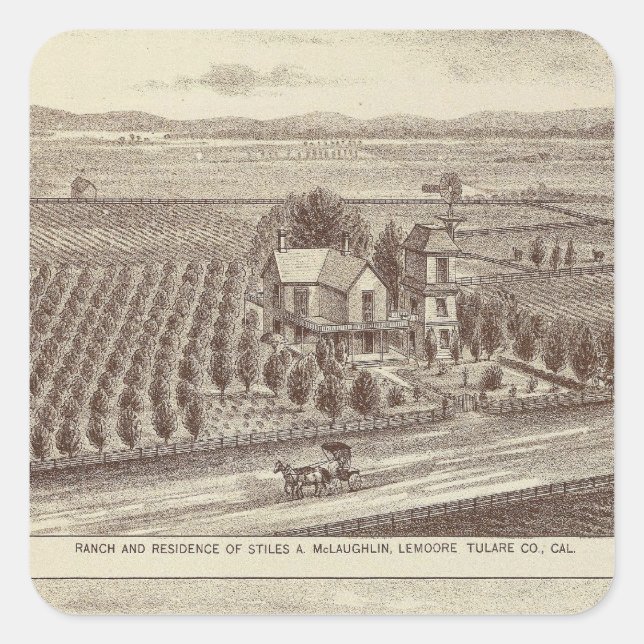 Sticker Carré Lemoore, ranchs Armona (Devant)