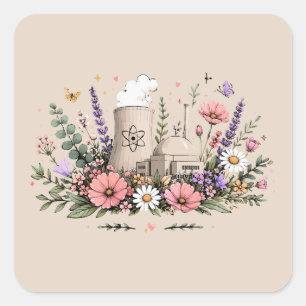 Sticker Carré L'énergie Nucléaire Fleurit