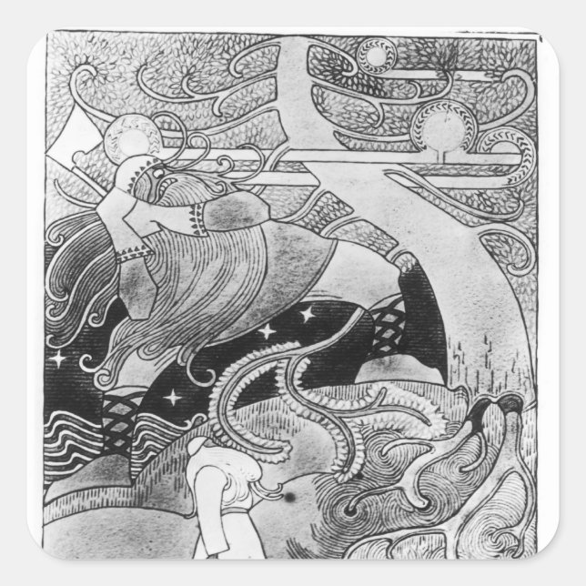 Sticker Carré L'énorme chêne coupé (Devant)