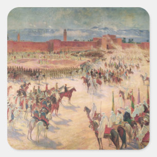 Sticker Carré L'entrée du Général Lyautey et du Général Man