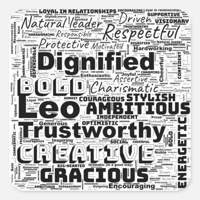 Sticker Carré Leo Zodiac Mot Cloud Inspiration (Devant)