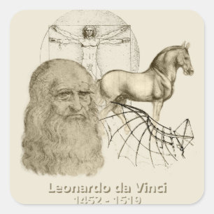 Sticker Carré Léonard de Vinci