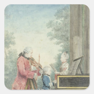 Sticker Carré Leopold Mozart et ses enfants Wolfgang