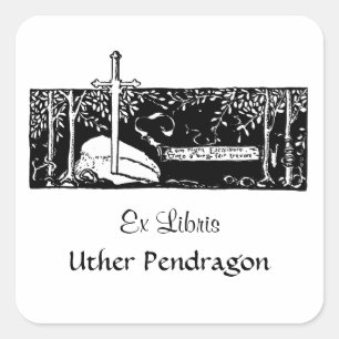 Sticker Carré L'Épée Dans La Pierre