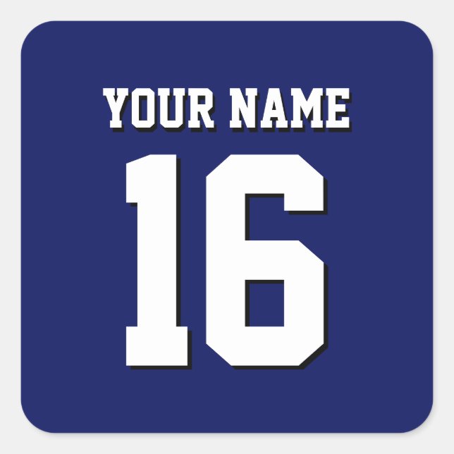 Sticker Carré L'équipe de Jersey de sports Blue Navy (Devant)