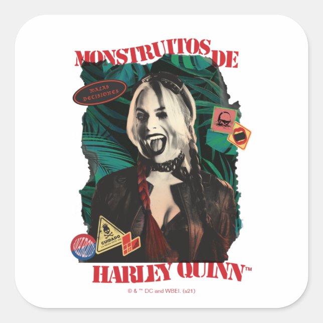 Sticker Carré L'équipe du suicide | Harley Quinn Winking (Devant)