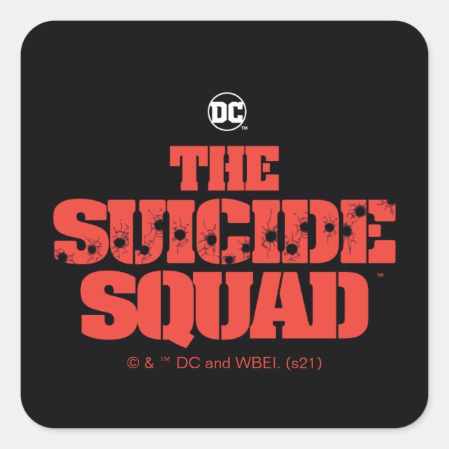 Sticker Carré L'équipe du suicide | Logo rouge et noir (Devant)