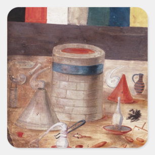 Sticker Carré L'équipement de l'alchimiste, d'après les