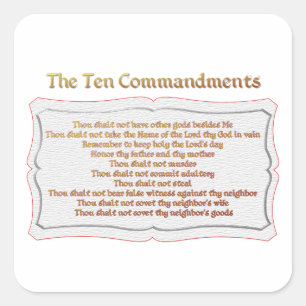 Sticker Carré Les 10 commandements