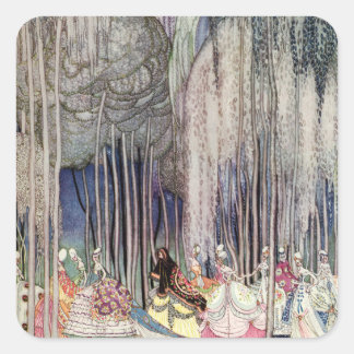Sticker Carré Les 12 princesses dansantes dans la forêt par Niel