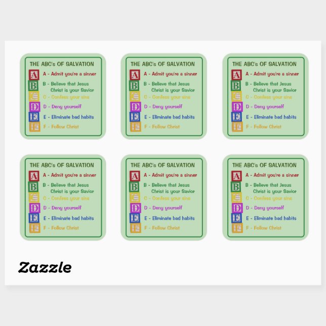 Sticker Carré Les ABC du salut (Feuille)