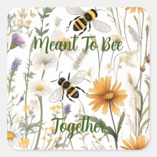 Sticker Carré Les Abeilles Et Les Fleurs sauvages Ont L'Intentio