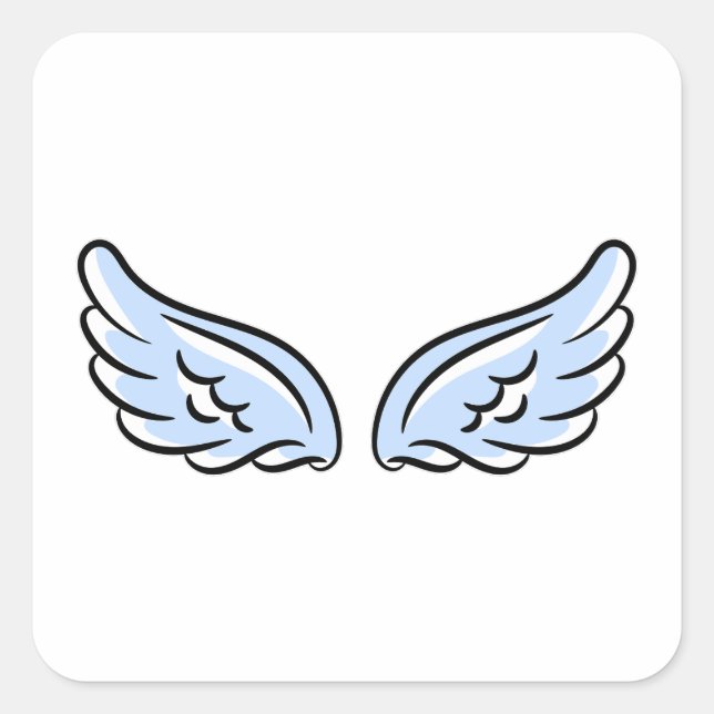 Sticker Carré Les ailes du petit ange mignon (Devant)