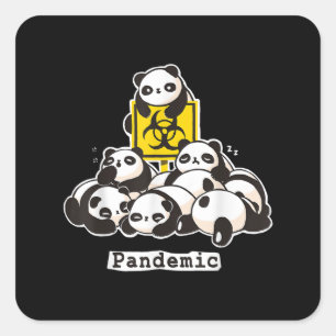 Sticker Carré Les amateurs de panda Panda mignonne Pandny
