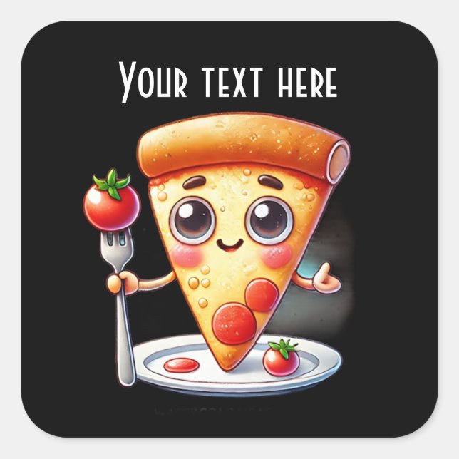 Sticker Carré Les amateurs de pizzas (Devant)