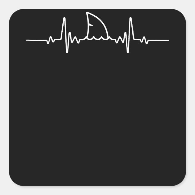 Sticker Carré Les amateurs de requins Coeur de requins Fin Anima (Devant)