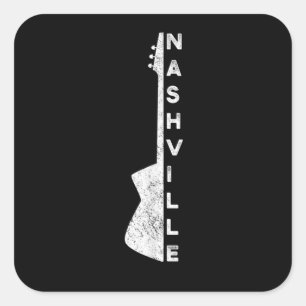 Sticker Carré Les amoureux de la musique country guitare de Nash