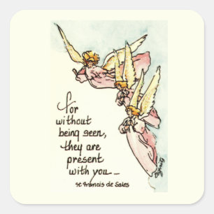 Sticker Carré Les anges des nuages avec le réconfort pour vous