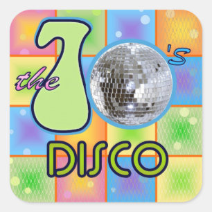 Sticker Carré les années 70 Disco