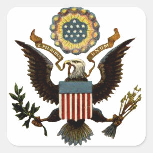 STICKER CARRÉ LES ARMES DES ÉTATS-UNIS