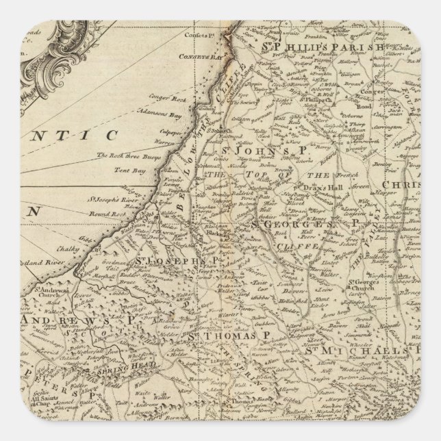 Sticker Carré Les Barbade (Devant)