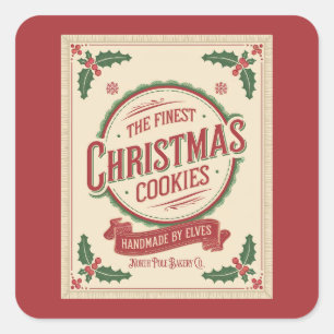Sticker Carré Les biscuits de Noël festifs soi-même fabriqués
