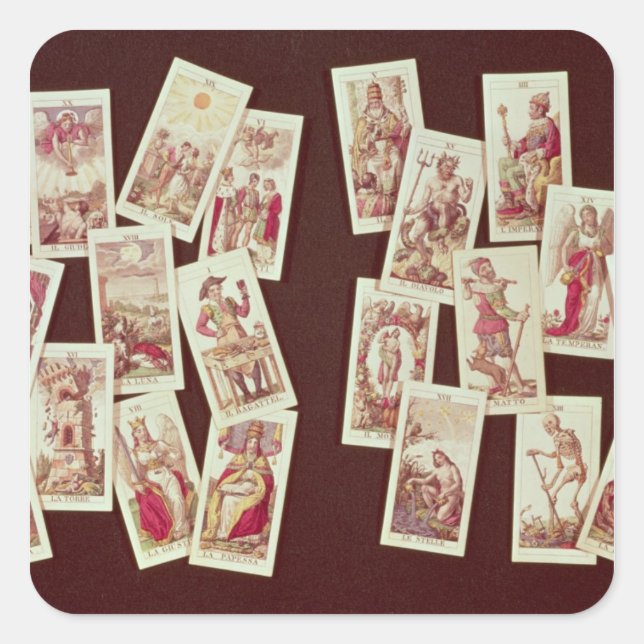Sticker Carré Les cartes tarot du Major Arcana (Devant)
