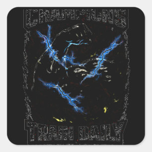 Sticker Carré Les champions s'entraînent quotidiennement – T-shi