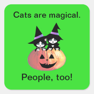 Sticker Carré Les chats sont magiques !