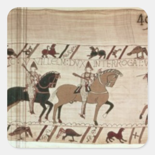 Sticker Carré Les chevaliers du Duc William arrivent au combat (Devant)