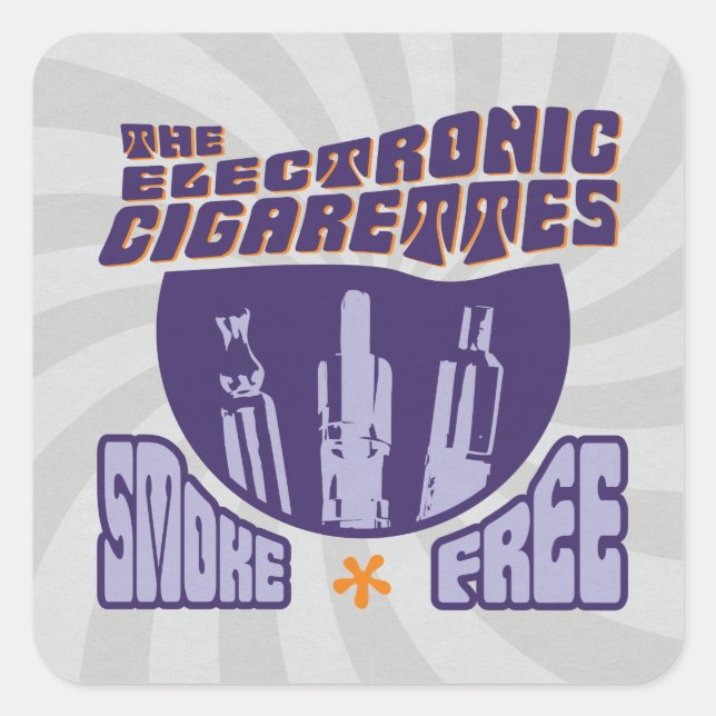 Sticker Carré Les cigarettes électroniques - Sans fumée (Devant)