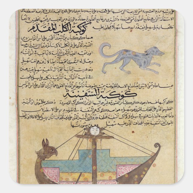 Sticker Carré Les Constellations du Chien et du Keel (Devant)