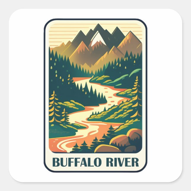 Sticker Carré Les couleurs de la rivière Buffalo Arkansas (Devant)