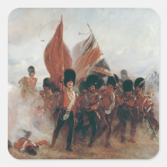Sticker Carré Les couleurs : l'avancée des Gardes Écossais (Devant)