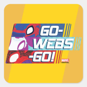 Sticker Carré Les coureurs de l'équipe Web Go-Webs-Go!