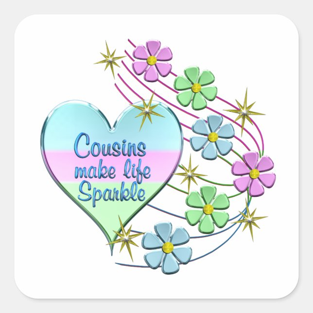 Sticker Carré Les cousins font éclater la vie (Devant)