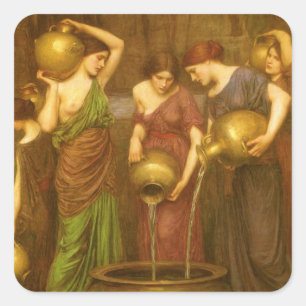 Sticker Carré Les Danaides par John William Waterhouse