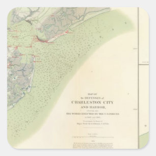 Sticker Carré Les défenses de Charleston, champ de bataille de