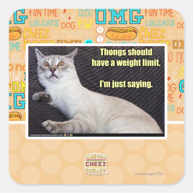 Sticker Carré Les dents devraient avoir une limite de poids. (Devant)